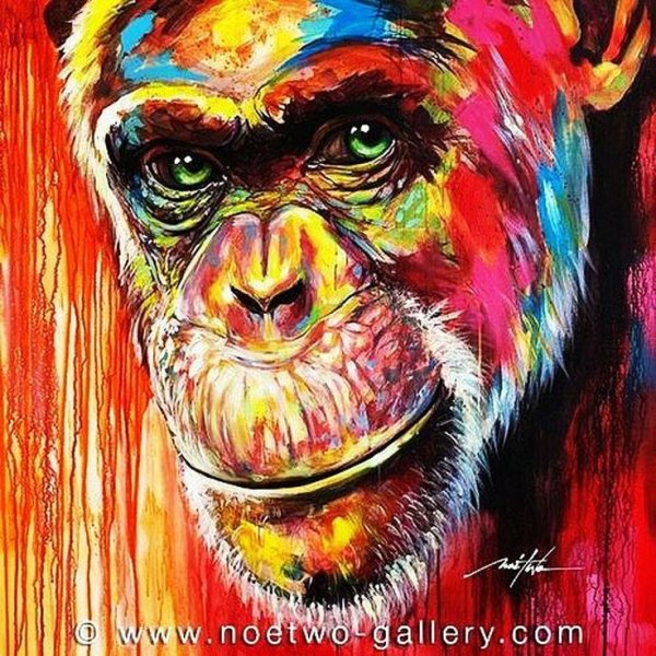 Мартышка акварель