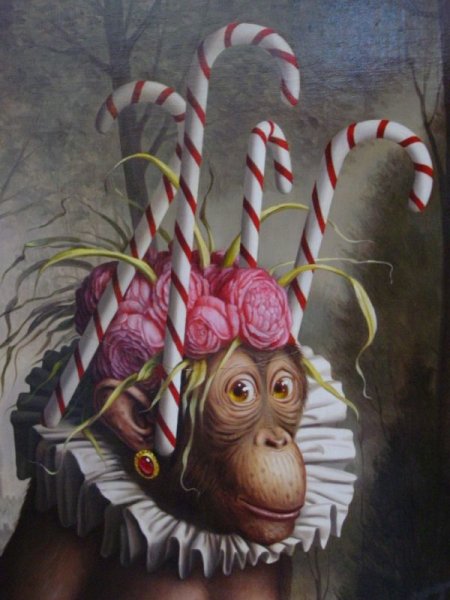 Обезьяна гуашью