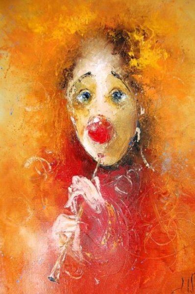Клоун картина маслом