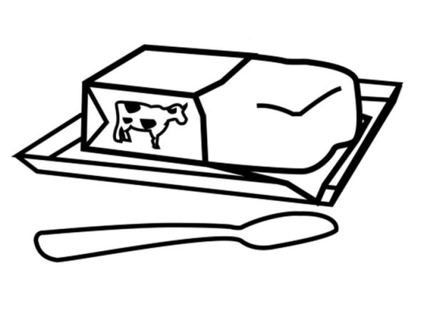 Нарисованное масло кусочек