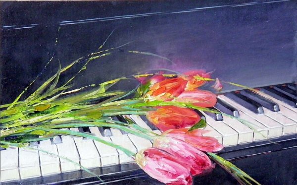 Рояль цветы в живописи