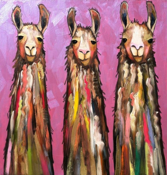 Лама рисунок акварель