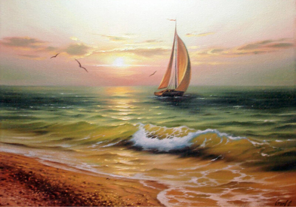 Морской пейзаж маслом для начинающих
