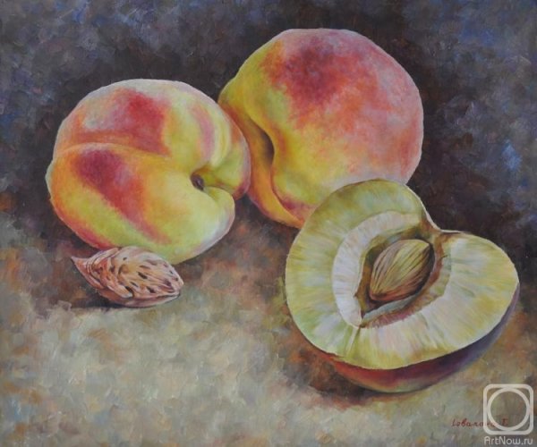 Персики живопись маслом