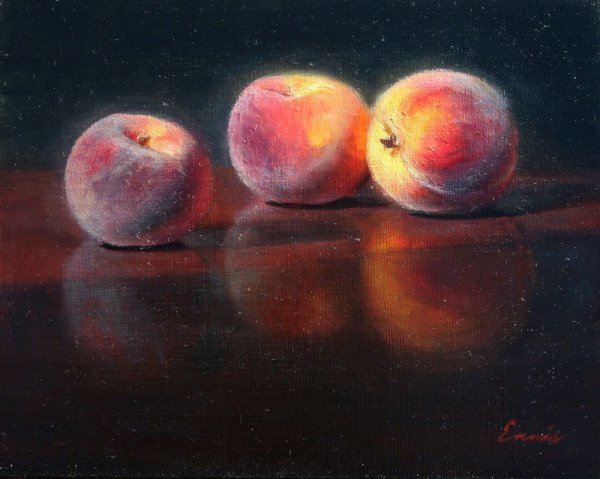 Персики живопись