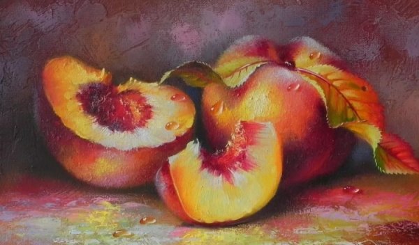 Персики живопись