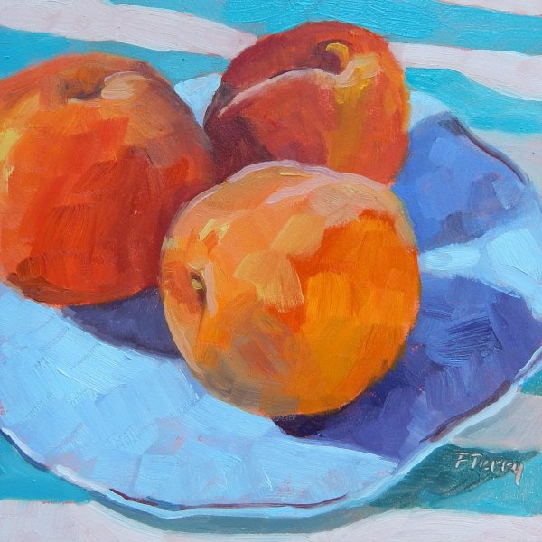Персики гуашью живопись