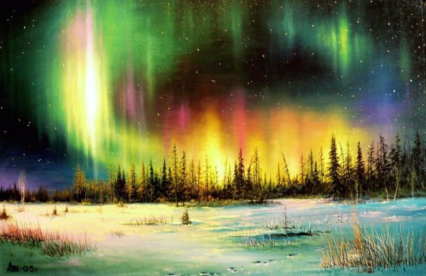 Картины Северное сияние Андрей Лях