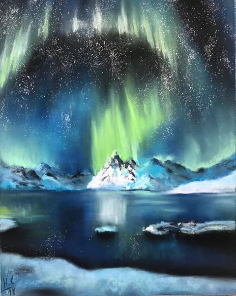 Картины Джанибекова Северное сияние