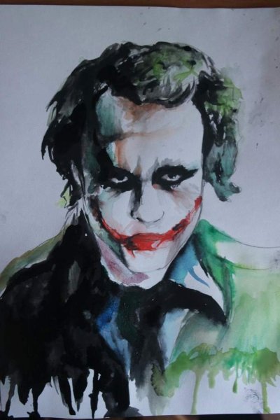 Джокер нарисованный красками