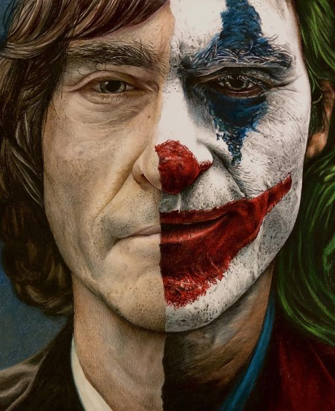 Джокер нарисованный красками
