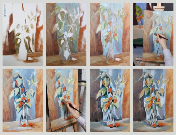 Картина маслом пошагово