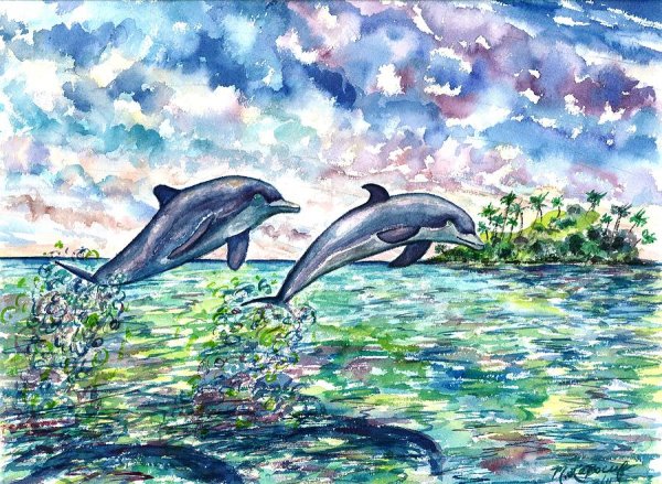 Дельфины в картинах художников