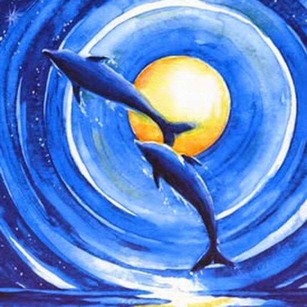 Рисование дельфины гуашью