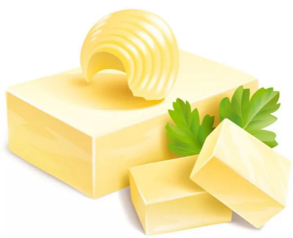 Сливочное масло на белом фоне