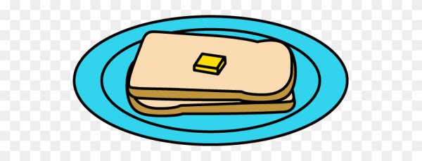 Нарисованный хлеб с маслом