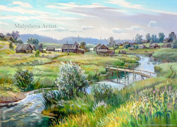 Картины художник любовь Малышева деревня
