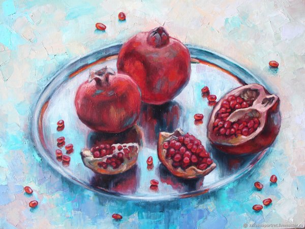 Гранаты в живописи маслом