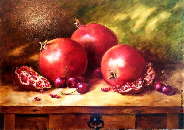 Гранаты в живописи маслом