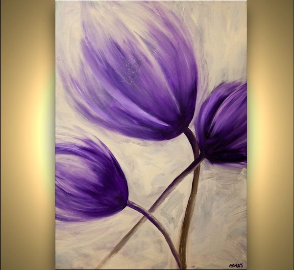 Картина в фиолетовых тонах акрилом