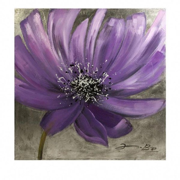 Фиолетовые цветы маслом