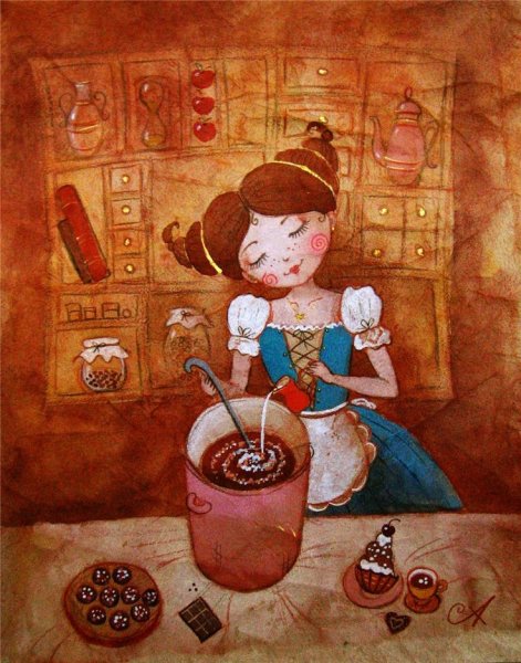 Какао Бобы и шоколад рисунок