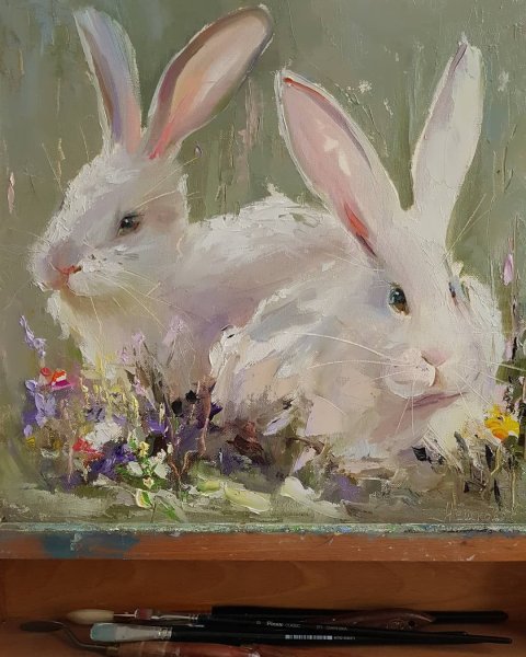 Заяц живопись