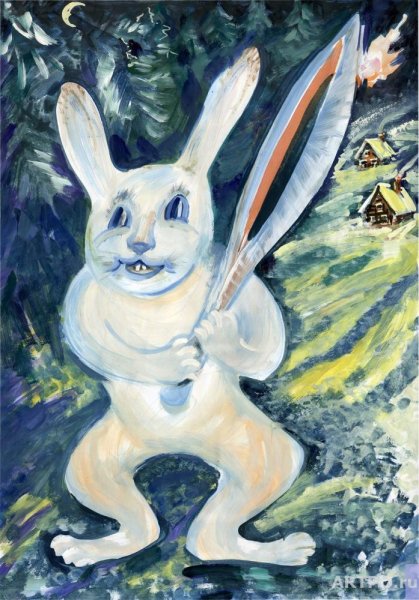 Заяц живопись