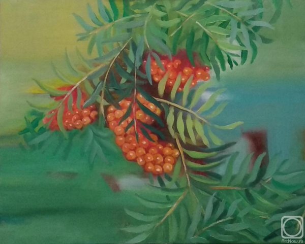 Картина ветка рябины