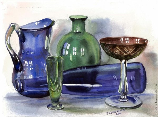 Akvarel steklo натюрморт