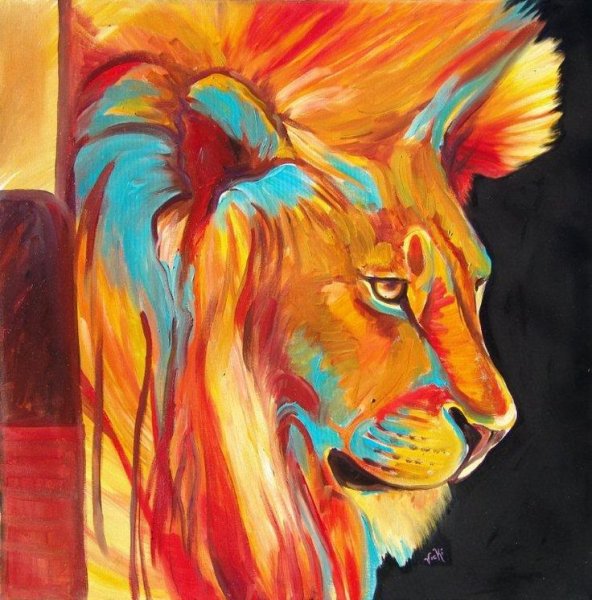 Лев акрилом