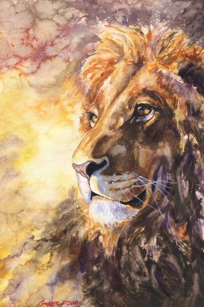 Лев живопись