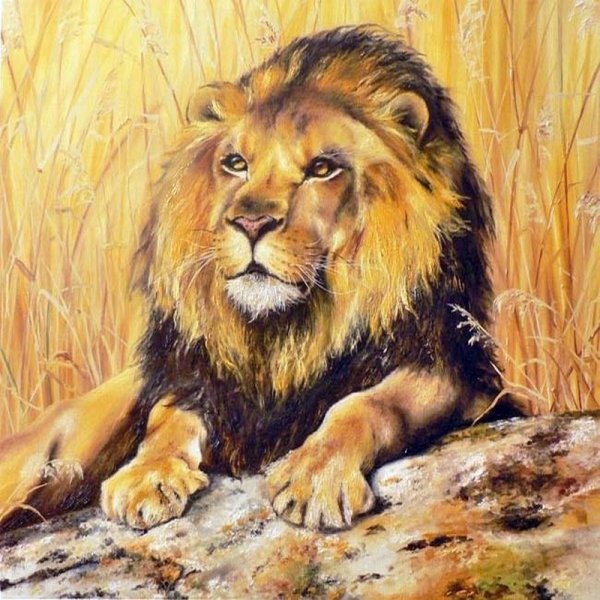 Рисуем Льва маслом