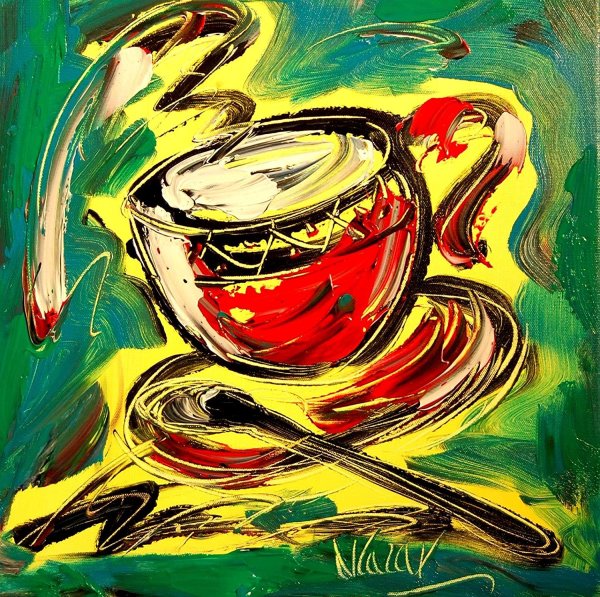 Чашка кофе живопись