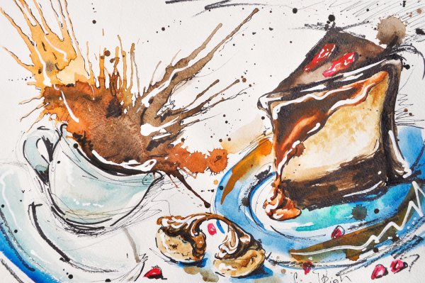Кофейная живопись и акварель
