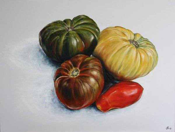 Изображение овощей маслом