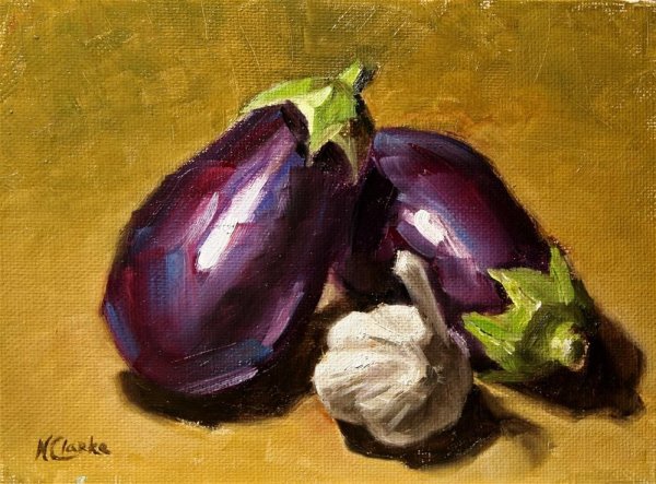 Баклажан акварелью Андрияки