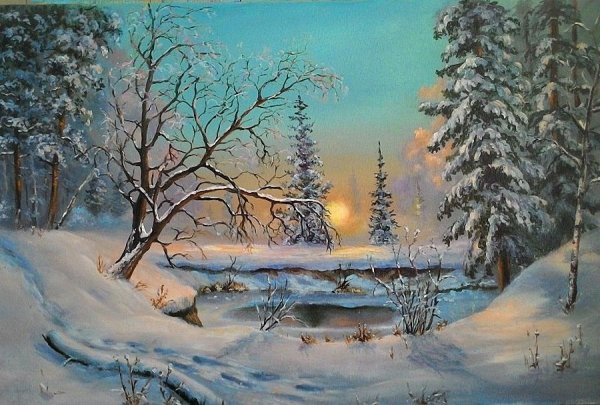 Картины Игоря Лобовича зима