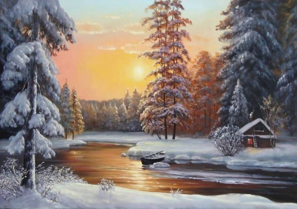 Художник Александр Найденов зимние пейзажи