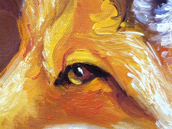 Лисица масляными красками