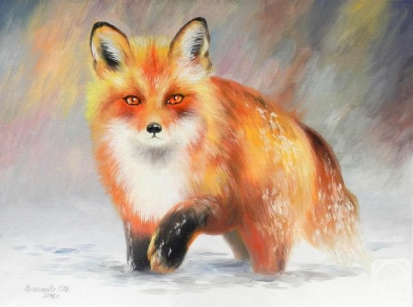 Лисы пастелью