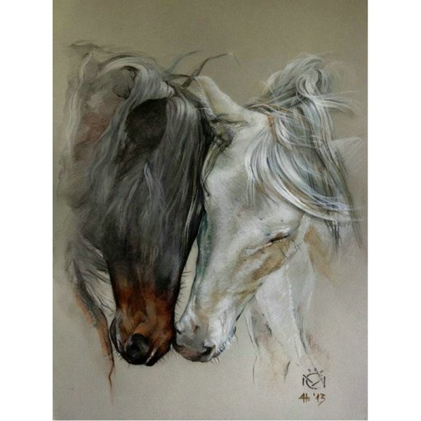 Портрет двух лошадей