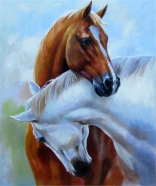 Портрет двух лошадей