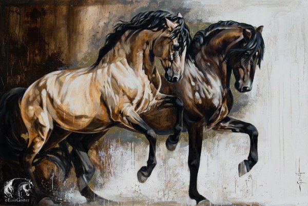 Живопись лошадей Elise Genest