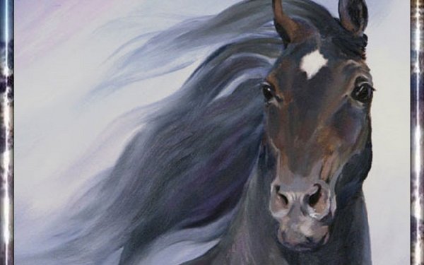 Голова лошади живопись