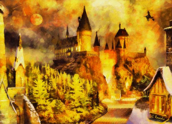 Гарри Поттер замок Хогвартс арт