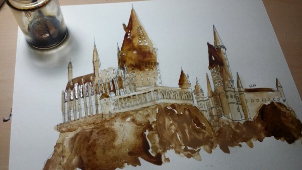 Гарри Поттер маслом Хогварц