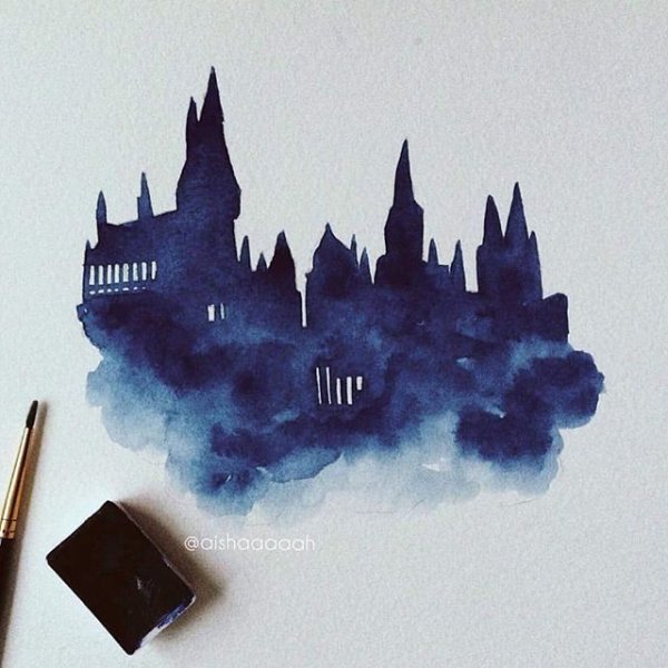 Герб Гриффиндора акварель