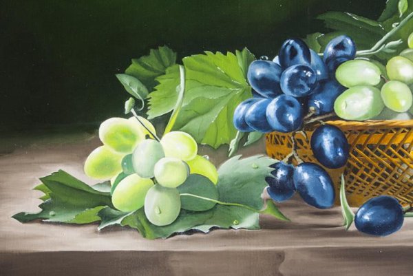 Ветка винограда живопись