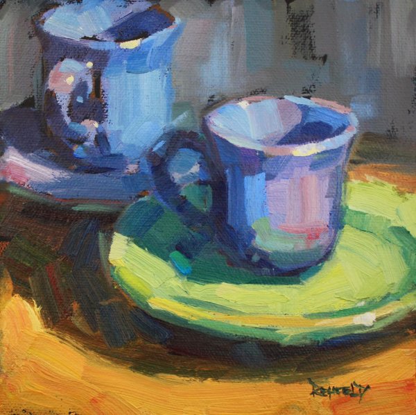 Кружки акварелью живопись